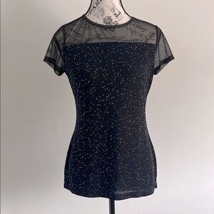 Black Sheer Glitter Top